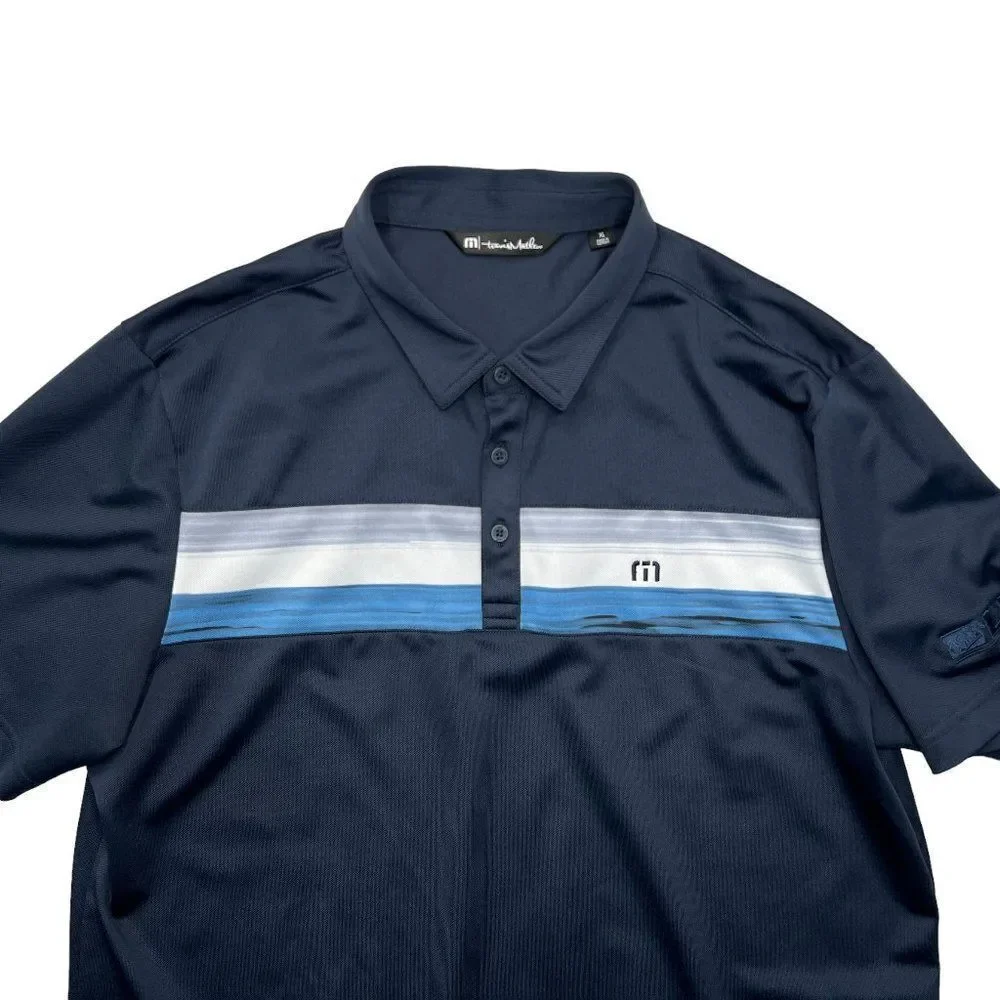 Travis Mathew Golf Polo Men's‎ XL Blue LKQ Corporation Embroidered Shirt